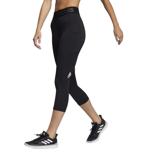 adidas Pants - Adidas TechFit High-Rise 3/4 3-Bar Training Tights Leggings Black Size XS NWT